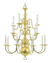  5016-02 - 16 Light Polished Brass Chandelier