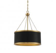  7-188-6-143 - Delphi 6-Light Pendant in Matte Black with Warm Brass Accents