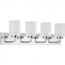  P300330-015 - Merry Collection Four-Light Polished Chrome Etched Glass Transitional Style Bath Vanity Wall Light