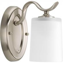 P2018-09 - Inspire Collection One-Light Brushed Nickel Etched Glass Traditional Bath Vanity Light