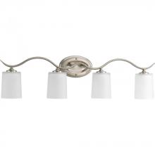  P2021-09 - Inspire Collection Four-Light Brushed Nickel Etched Glass Traditional Bath Vanity Light