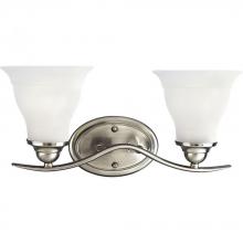  P3191-09 - Trinity Collection Two-Light Brushed Nickel Etched Glass Traditional Bath Vanity Light