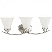  P3192-09 - Trinity Collection Three-Light Brushed Nickel Etched Glass Traditional Bath Vanity Light