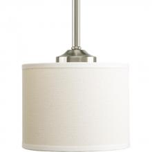  P5065-09 - Inspire Collection One-Light Brushed Nickel Off-white Shade Traditional Mini-Pendant Light
