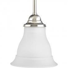  P5096-09 - Trinity Collection One-Light Brushed Nickel Etched Glass Traditional Mini-Pendant Light