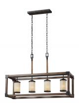  6613304-846 - Dunning contemporary 4-light indoor dimmable linear ceiling chandelier pendant light in stardust fin