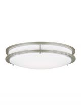  7750893S-753 - Mahone traditional dimmable indoor large LED one-light flush mount ceiling fixture in a painted brus