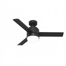  51844 - Hunter 44 inch Gilmour Matte Black Damp Rated Ceiling Fan with LED Light Kit and Handheld Remote