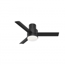  51333 - Casablanca 44 inch Gilmour Matte Black Low Profile Damp Rated Ceiling Fan with LED Light Kit and Han