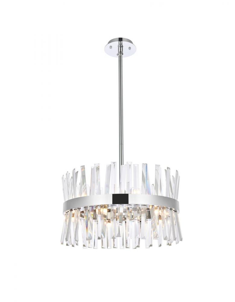 Serephina 20 Inch Crystal Round Pendant Light in Chrome