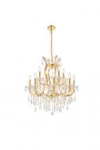  2800D27G/RC - Maria Theresa 13 Light Gold Chandelier Clear Royal Cut Crystal