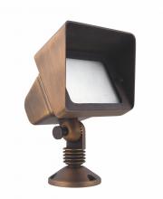  C048 - Flood Light W2.75in D5.25in H8in Antique Brass Includes Stake G4 Halogen 35w