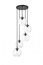  LD2226BK - Baxter 5 Lights Black Pendant with Clear Glass