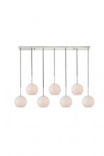  LD2231C - Baxter 7 Lights Chrome Pendant with Frosted White Glass