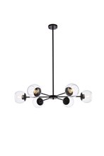  LD642D36BK - Briggs 36 Inch Pendant in Black with Clear Shade