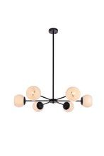  LD643D36BK - Briggs 36 Inch Pendant in Black with White Shade