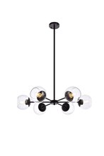  LD644D30BK - Briggs 30 Inch Pendant in Black with Clear Shade