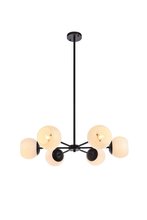  LD645D30BK - Briggs 30 Inch Pendant in Black with White Shade