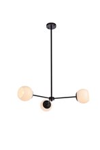  LD647D32BK - Briggs 32 Inch Pendant in Black with White Shade