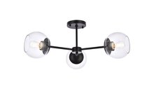 LD648F26BK - Briggs 26 Inch Flush Mount in Black with Clear Shade