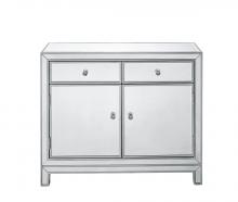  MF72002 - Nightstand 2 Drawers 2 Doors 38in. Wx12in. Dx32in. H in Antique Silver Paint