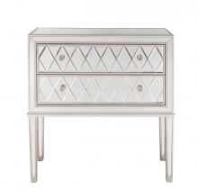  MF72045 - Nightstand 2 Drawers 34in. Wx16in. Dx34in. H in Antique Silver Paint