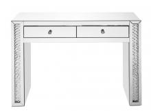  MF91017 - 47 Inch Rectangle Crystal Vanity Table in Clear Mirror Finish