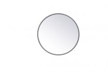  MR4818GR - Metal Frame Round Mirror 18 Inch in Grey