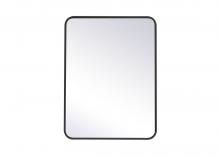  MR802432BK - Soft Corner Metal Rectangular Mirror 24x32 Inch in Black