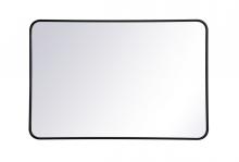  MR802740BK - Soft Corner Metal Rectangular Mirror 27x40 Inch in Black