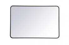  MR802842BK - Soft Corner Metal Rectangular Mirror 28x42 Inch in Black