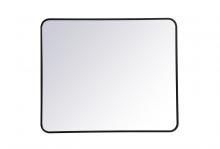  MR803036BK - Soft Corner Metal Rectangular Mirror 30x36 Inch in Black