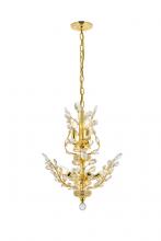  V2011D21G/RC - Orchid 8 Light Gold Chandelier Clear Royal Cut Crystal