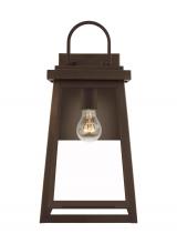  8748401EN7-71 - Founders modern 1-light LED outdoor exterior large wall lantern sconce in antique bronze finish with